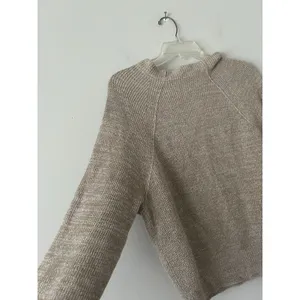 Free People Too Good Heathered Beige Knit Pullover Sweater Size Medium Cozy thumbnail 4