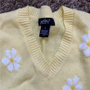 Just Polly Floral Yellow Vest Sz S thumbnail 2