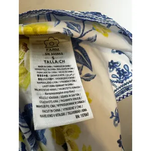 Farm Rio Blue White Tropical Floral Print Ruffle Mini Romper Size Small S thumbnail 7