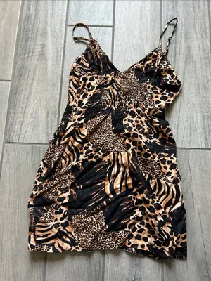 Urban Outfitters Leopard & Tiger Print Slip Dress - Brown/Black thumbnail 3