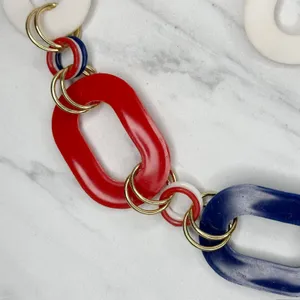 Vintage Red White Blue Plastic Chain Belt Medium/Large (M/L) ✨ thumbnail 9