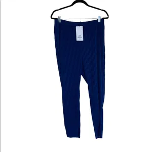 NWT ZARA High Waisted Ribbed Pleated Wide Leg Crop Pant Trouser Medium thumbnail 8