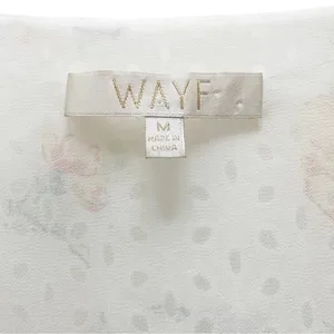 Wayf Top Floral Eyelet Wrap Front Puff Sleeve Cream Blouse Women’s Size Medium thumbnail 7
