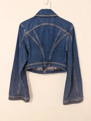 NWT Acler Valleybrook Jean Jacket Dark Indigo Blue Cropped Size US 2 * thumbnail 6
