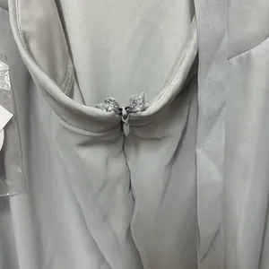 Birdy Grey Moni Halter Gown Silver Grey Chiffon Bridesmaid Dress 2XL NWT Pockets thumbnail 9