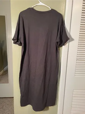 Dazy Women's Size XL Midi T-Shirt Dress Dark Gray White‎ Marvelous Construct thumbnail 6