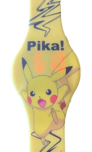 ⭐️ Pokemon Nintendo Pika Accutime‎ Watch Yellow Digital Wristwatch Light Up thumbnail 1