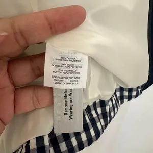 J.Crew Gingham Check Blazer Blue White Tuxedo Lapel‎ Professional Womens Size 2 thumbnail 6