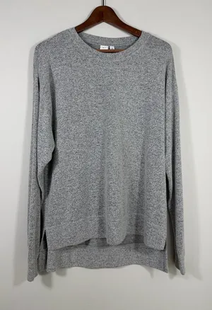 BP Gray Cozy Knit High Low Tunic Sweater Top Medium Oversized Soft thumbnail 1