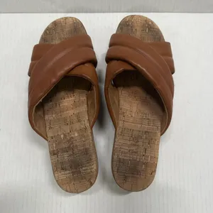 Korks Faithe Platform‎ Wedge Shoes Womens Size 8 Brown Leather Slide Sandals thumbnail 7
