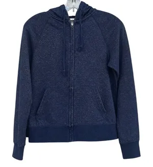 Uniqlo Zip Up Hooded Sweatshirt Hoodie Size Small Blue Athleisure Loungewear thumbnail 1