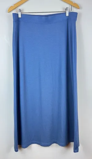 Peruvian Connection Pima Cotton Blue Maxi Skirt Large L Made Peru Minimalist thumbnail 1