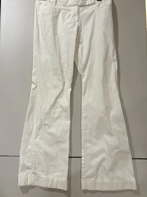 Vintage Y2K Old Navy Low Rise Flared Pants White Stretch Size 4 thumbnail 1