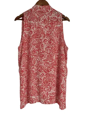Floral & Ivy Pink Paisley Sleeveless V-Neck Blouse Size XL thumbnail 2