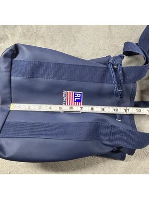 Ralph Lauren Polo Sport Bucket Bag Blue Flag Drawstring Vinyl Tote Web Straps thumbnail 9