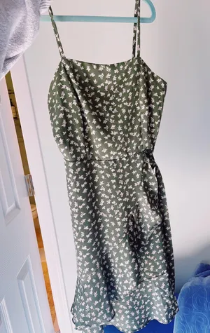 Altar’d State Green Floral Tie Dress thumbnail 3
