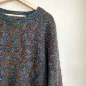 John + Jenn gray orange knit pullover sweater women's size large wool‎ blend thumbnail 2