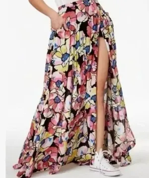 NWT‎ Free People Maxi Skirt Side Slit Flowy Size 8 thumbnail 1