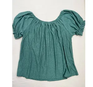 Philosophy Womens Size S Green Swiss Dot Puffed Sleeve Blouse Bohemian thumbnail 3