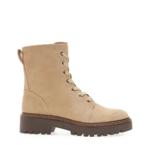 NEW NORDSTROM Moonie Water Resistant Leather Combat Boot In Beige Sand thumbnail 3