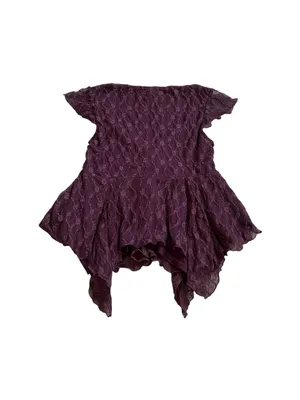 Womens Purple Lace Cap Sleeve Babydoll Top Dark Fairy Grunge Romantic Ethereal thumbnail 6