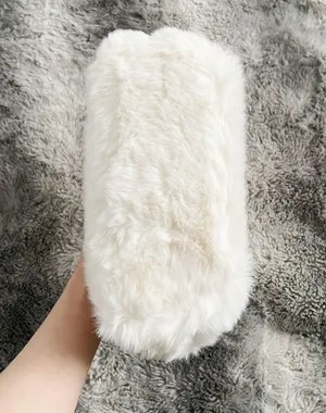 White Y2K Faux Fur Soft Two-way Crossbody Mini Handbag Purse thumbnail 5