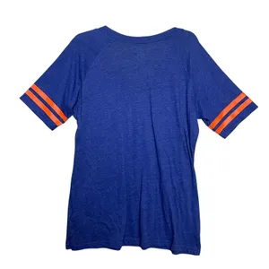 New York Mets Shirt Womens XL Blue MLB Baseball Nike V Neck Stripe Sleeves thumbnail 3
