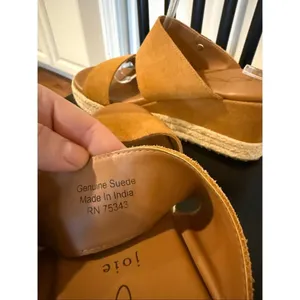 Joie genuine tan suede wedge espadrille sandals size 9.5 thumbnail 4