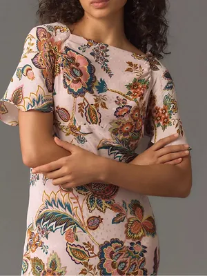 Kachel x Anthropologie Flutter-Sleeve Slip Dress Pink thumbnail 3