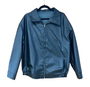 Black Water Resistant Bomber Jacket with Elastic Cuffs Size L thumbnail 1