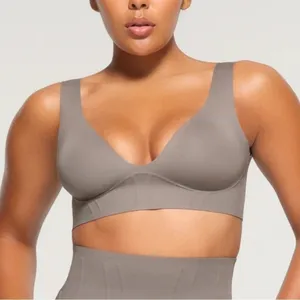 Skims bonded (B17) corset plunge bralette XXS in steel NWT thumbnail 1
