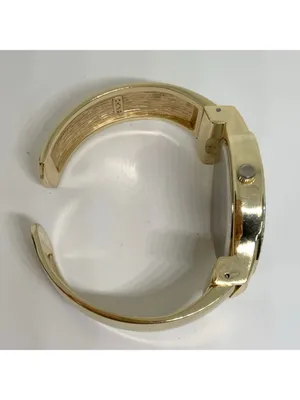 Studio women’s watch gold tone dial cuff bracelet size 7” quartz 38mm running thumbnail 7