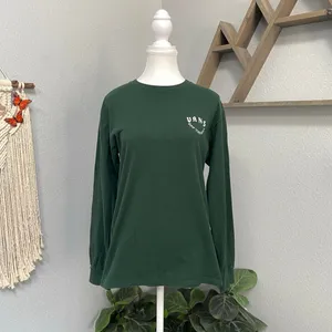 Vans Green Long Sleeve Floral Skulls Spell Out Graphic Shirt Classic Fit thumbnail 4