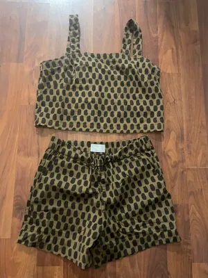Everlane Organic Cotton Leopard Print 2-Piece Set | Top size 16 + Shorts size 14 thumbnail 4