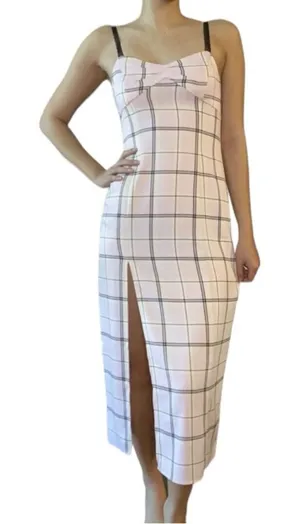 Urban Outfitters Cher Maxi Slip Dress M • Pink Plaid • Lace Straps • Y2K Grunge thumbnail 1
