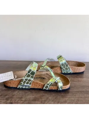 Birkenstock Mayari Gator Gleam Mineral Green Unisex Sandal Size 37 aka 6 #B1902 thumbnail 12