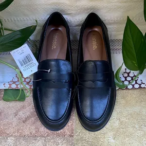 NEW Kensie Women’s Slip-On Gitty Dark Academia Penny Black Loafers, Size 7.5M thumbnail 2