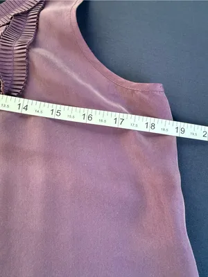 Womens Banana Republic Sleeveless Purple Ruffle Blouse Top Sz M Medium 100% Silk thumbnail 7