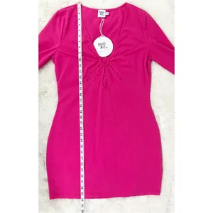 New PRINCESS POLLY Hot Pink Low Cut Long Sleeve Bodycon Mini Dress Sexy Size‎ 12 thumbnail 13