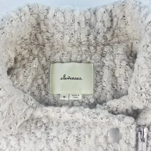 Anthropologie Elevenses Boucle Moto Jacket Textured‎ Ivory Cream Size Medium thumbnail 4