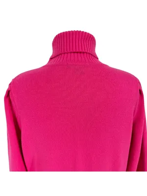 French Connection Puff Sleeve Turtleneck Sweater Pink Size Small Preppy Bold thumbnail 5