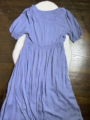 Baltic Born Hannah Dusty Blue Midi Boho Lace Dress Large thumbnail 9