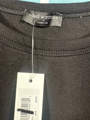 P255. naked wardrobe Black Long-Sleeve Crew Neck Bodysuit thumbnail 2