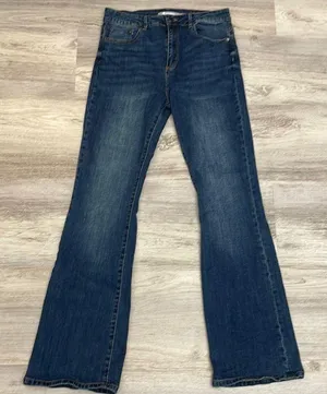 tractr Dark Wash Blue Wide Leg Women's Stretchy Jeans Size 4/27 thumbnail 1