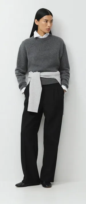 Wilfred Aritzia The Effortless Pant Eversential Black High Rise Wide Leg Size 2 thumbnail 1