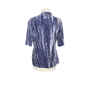ANTHROPOLOGIE Pilcro Crushed Velveteen Short Sleeve Mock Neck Top thumbnail 7