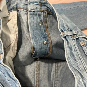 Everlane Cotton Light Blue Denim Button Fly High Rise‎ Straight Ankle Jean thumbnail 8