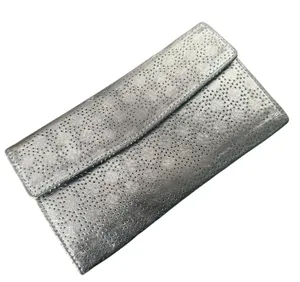 Lodis Black Leather Trifold Wallet Perforated‎ Flap Pocket Envelope Card Case ID thumbnail 1