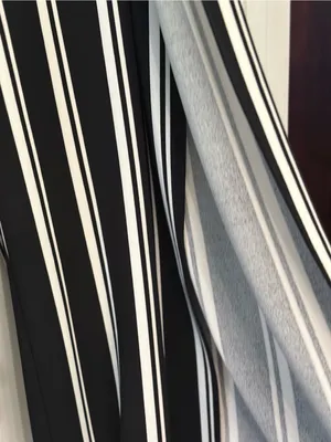 Boston Proper Black and White Vertical Stripe Wide-Leg Pants thumbnail 6