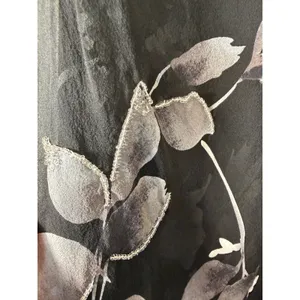 Spenser‎ Jeremy Silk Floral Maxi Dress Black White Beaded Cowl Neck Sz 6 thumbnail 7